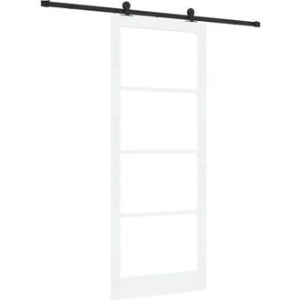 vidaXL Vidaxl - Puerta Corredera Manual Blanco 93 X 232 Cm Madera Y Metal