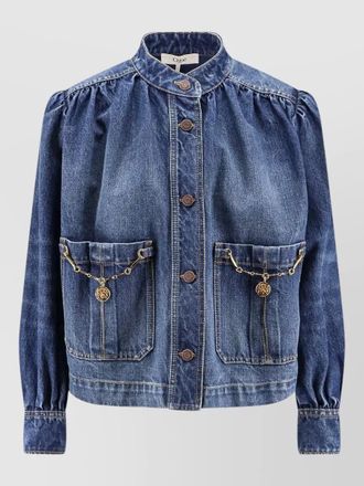 Chlo&eacute; gathered denim jacket