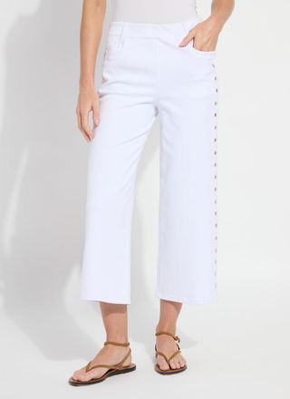 Lyss&eacute; Willa Scallop Studded Crop Denim (25 Inseam)