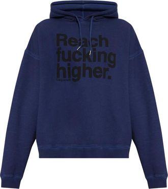 Dsquared2 Katoenen sweatshirt met print - Heren - Hoodies - Blauw - XL - Katoen - Hoodies & sweatvesten