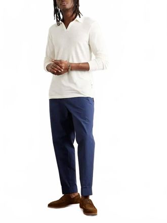 Orlebar Brown Felix Placket Polo Shirt - Plus In White Sand