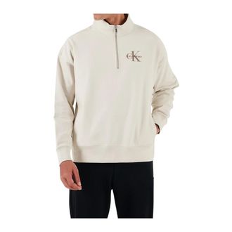 Calvin Klein Heren, Sweatshirts & Hoodies, Beige, Maat: M Katoen