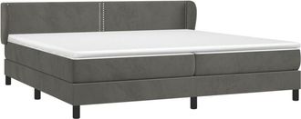 vidaXL Vidaxl - Cama Box Spring Con Colch&oacute;n Terciopelo Gris Oscuro 200x200 Cm