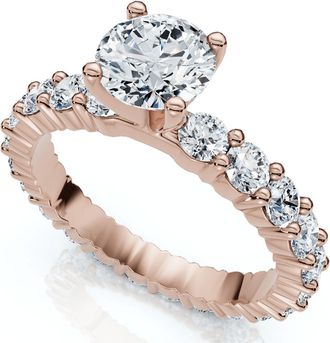 Pompeii3 2 1/4Ct Diamond Eternity Engagement Ring 14k Gold Lab Grown EF/VS