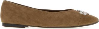 Tory Burch Brown Logo Ballet Flats