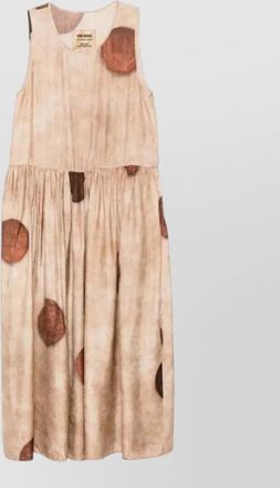 Uma Wang polka dot midi dress gathered waist