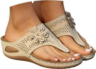 Generic Summer Sandals Women Wedge Flip Flops for Women Orthopedic Sandals Comfortable Flip Flops with Arch Support Summer Casual Wedge Sandal Slippers Dressy