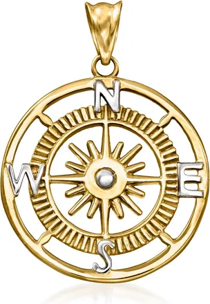 Ross-Simons 14kt Yellow Gold Compass Pendant