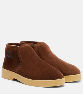 Miu Miu Shearling-lined suede boots