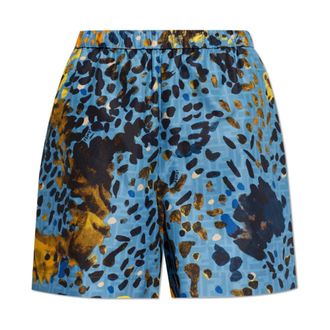 Fendi Printed Shorts - female - Fendi - Casual Shorts - Blue - M - Shorts