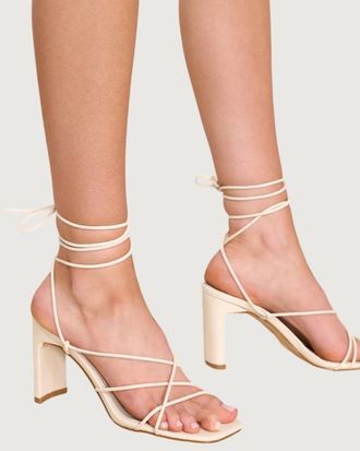 Billini Bea Heel Sandals In Bone