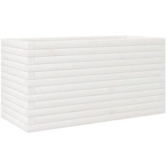 vidaXL Jardinera Madera Maciza De Pino Blanco 90x40x45,5 Cm Vidaxl