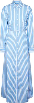 MC2 Saint Barth Vertical Stripe Long Dress with Classic Collar