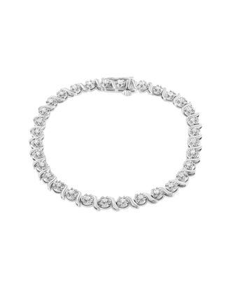 House of Brilliance Haus Of Brilliance Silver 1.00 Ct. Tw. Diamond Link Bracelet