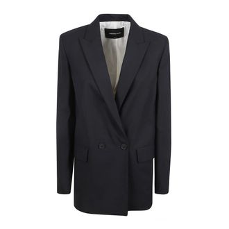 Fabiana Filippi Blazers, female, Blue, S, Double Breasted Woolen Jacket