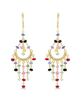 Jewelmak 14K Mult Precious Stone Earring