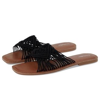 Seychelles Mahogany Sandals Womens Black Squared Toe Slip On Slide HTAT1309