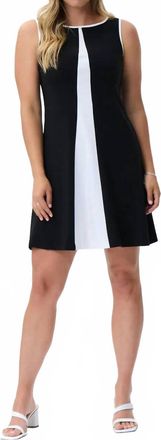 Joseph Ribkoff Starling Sleeveless Mini Dress In Black And Vanilla