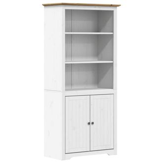 Berkfield Home Bookcase BODO White & Brown 80x40x172 cm Solid Wood Pine | Size: 80 x 40 x 172 cm