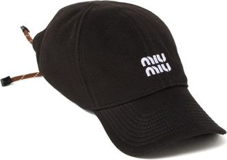 Miu Miu Cappello da baseball denim - Nero