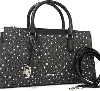 Michael Kors Black White Pvc Leather Handbag Shoulder Bag Tote Bag (Pre-Owned)