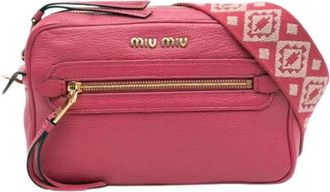 Miu Miu Pre-owned Cross Body Bags, female, Pink, Size: ONE SIZE Pre-owned Leather shoulder-bags