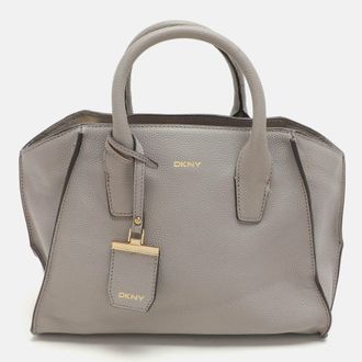 DKNY Dkny Grey Leather Satchel