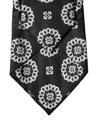 Dolce & Gabbana Floral Silk Necktie - Black