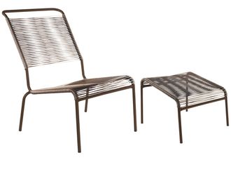 Schubiger M&ouml;bel Spaghetti-Lounger-Hochlehner + Hocker S&auml;ntis