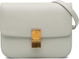 Celine Pre-owned Womens Classic Box Crossbody Bag - Light Grey Leather - One Size