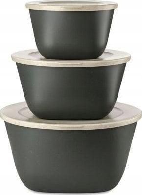 Koziol Conjunto De Cajas De Almacenamiento Para Cocina Beige Negro