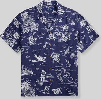 Polo Ralph Lauren Regular Fit Freizeithemd aus Viskose in Marine, Gr&ouml;&szlig;e XXL