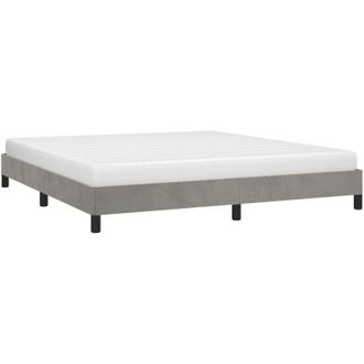 vidaXL Bed Frame without Mattress Light Grey Super King Velvet vidaXL