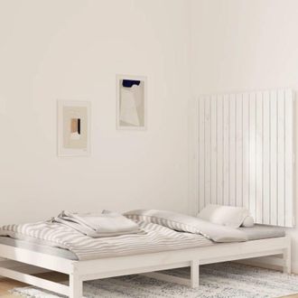 vidaXL Testiera da Parete Bianca 95,5x3x90cm in Legno Massello di Pino - Vidaxl