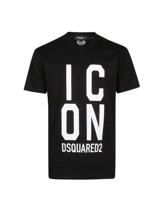 Dsquared2 Mens Dsquared2 Bold Icon Logo Cool Fit Black T-Shirt - Size: 36