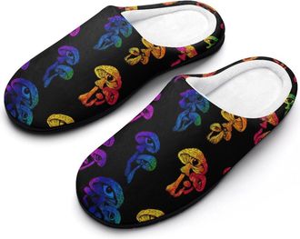 Generic Magic Mushrooms Mens Slippers Comfortable And Non-slip Cotton Slipper Shoe for House