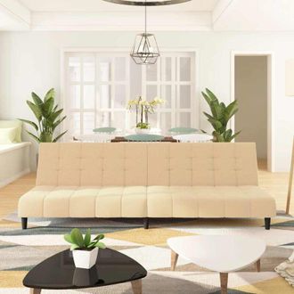 vidaXL Sof&aacute; Cama De 2 Plazas Terciopelo Color Crema Vidaxl