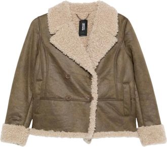 Bomboogie Giacca doppiopetto in shearling - Marrone
