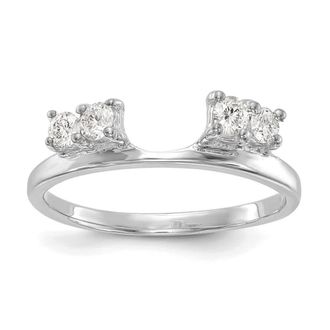 Diamond2Deal 14k White Gold Lab Grown Diamond Wedding Band Ring 0.3Ct Clarity- VS Color- G-H