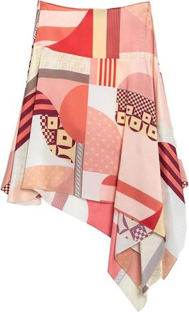 Fendi Gonna asimmetrica con stampa - Arancione