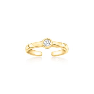 Ross-Simons Bezel-Set Diamond Toe Ring in 18kt Gold Over Sterling