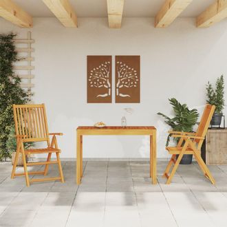 vidaXL Juego De Comedor De Jard&iacute;n 3 Piezas Madera Maciza De Acacia Vidaxl
