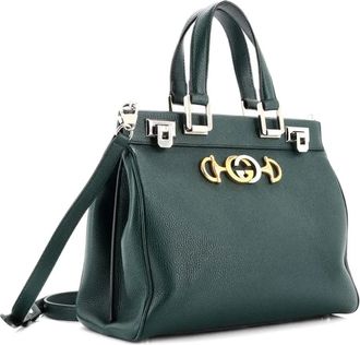 Gucci Zumi kleine leren tas met handgreep - Groen