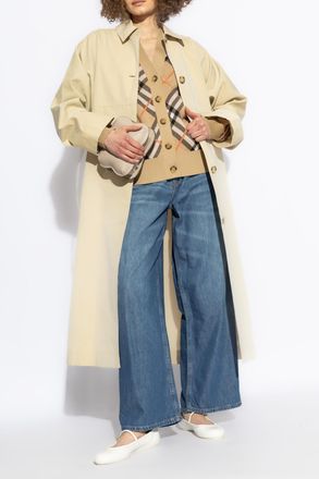 Burberry Check Pattern Cardigan, Womens, Beige