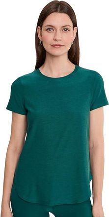 Beyond Yoga Featherweight On The Down Low T-Shirts Womens Clothing Teal Sea Heather : 2XL, Polyester/Spandex