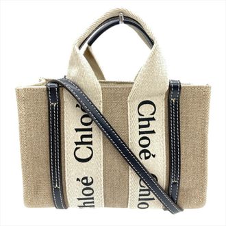 Chlo&eacute; Linen Shoulder Bag (Pre-Owned)