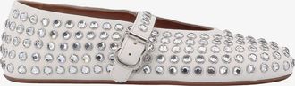 Alaia Leather ballet flats with rhinestones - ALAIA - gender_Woman