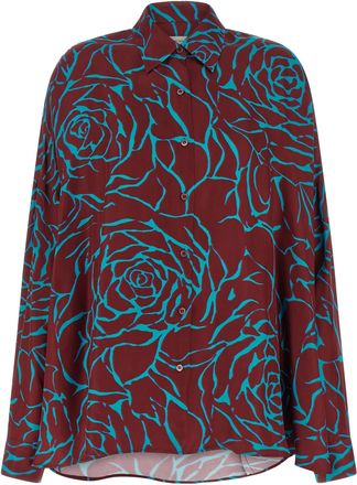 Dries Van Noten Bordeaux Viscose Womens Blouse