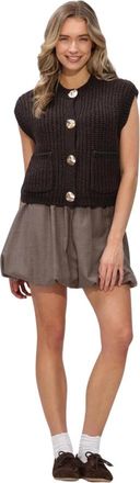 Second Female Ulrikke Knit Vest - Dames - Vesten - Bruin - XL - Truien & Vesten