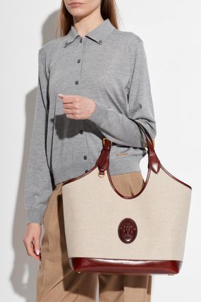 Versace Rivire Large Bag, Womens, Cream